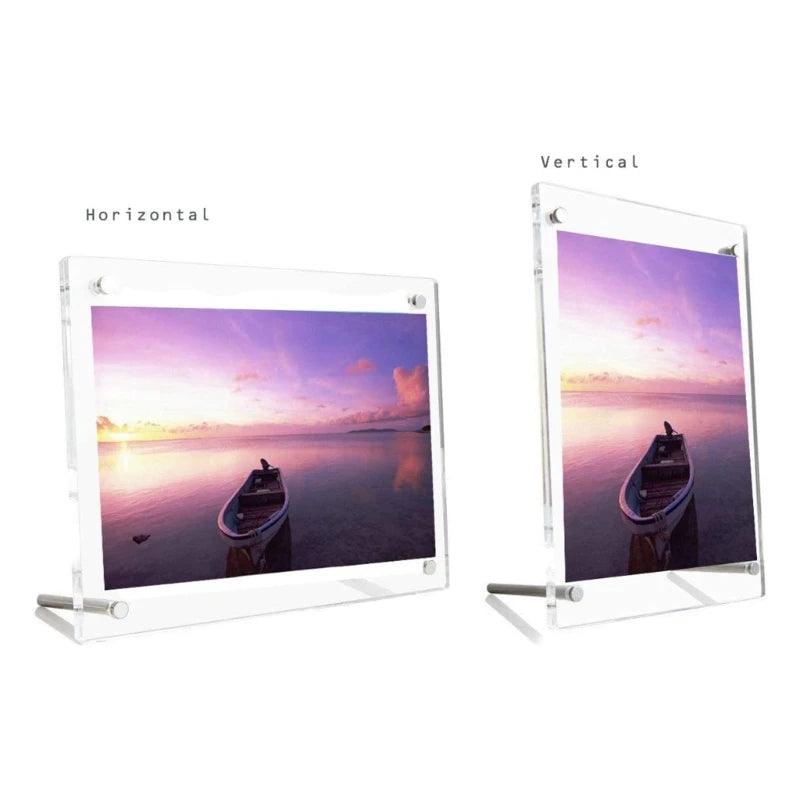 A4 Acrylic Photo Frame Display Stand Paper Holder, Certification Holder for Bedroom Dormitory Tabletop Decorations