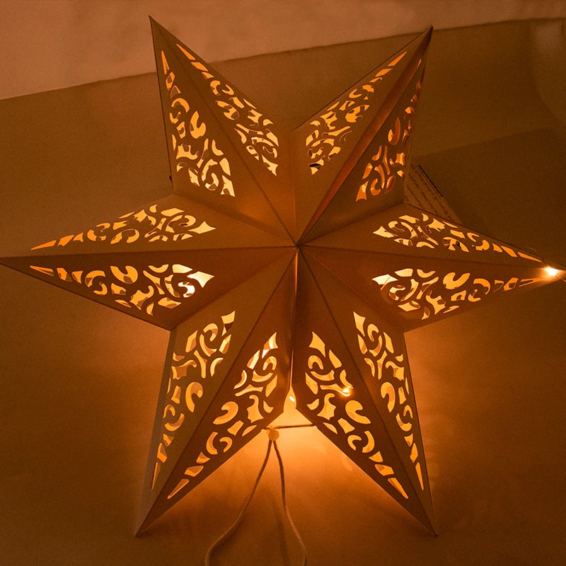 Hollow Star Hanging Pendant Light Eid Mubarak Ramadan Kareem Decoration 2024 paper Lantern Islamic Muslim Party Supplies wedding