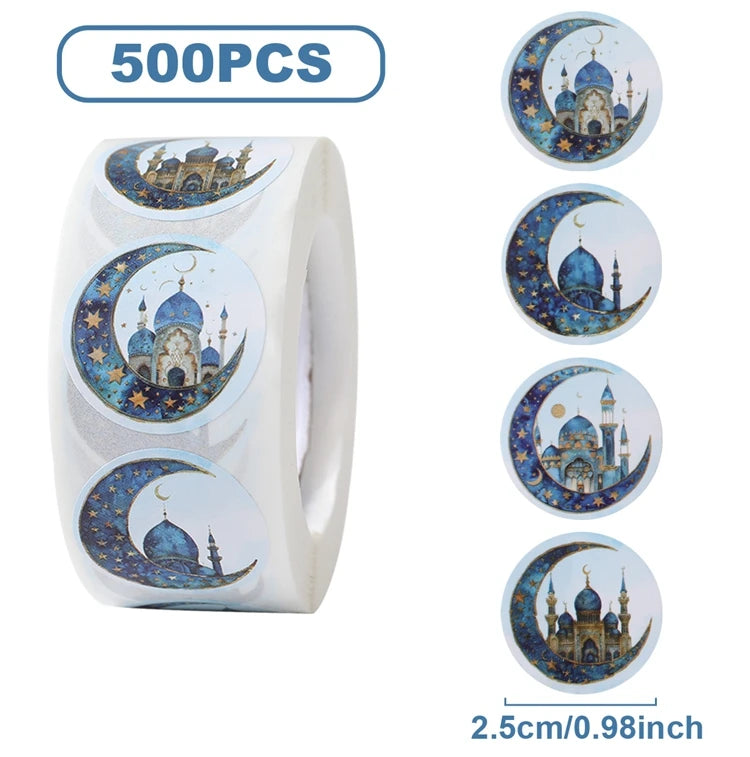 EID Mubarak Stickers Ramadan Decoration 2025 For Favor Gifts Label Ramadan Kareem Islamic Muslim Party Eid Al Adha Gifts