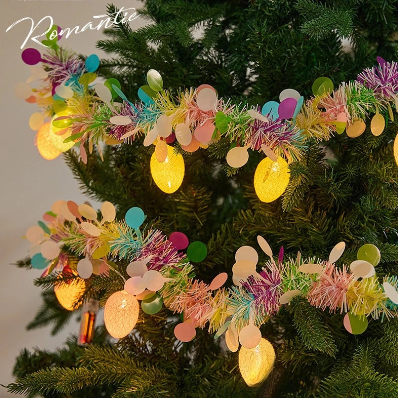 2M Artificial Easter Lights String with Eggs Hanging Ornament for Spring Easter Party Home DIY Craft Wreath Birthday PartyDecor