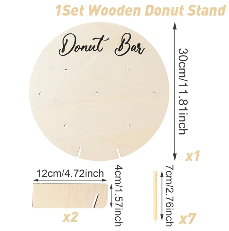 Wedding Decoration Wooden Donut Stand Wall Dessert Doughnut Table Holder Wedding Mariage Supplies Kid Birthday Party Baby Shower