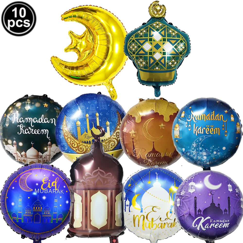 Eid Mubarak Banners Ramadan Mubarak Kareem Decorations Hanging Swirls Streamer Moon Star Party Decor lslam Muslim Party Supplies