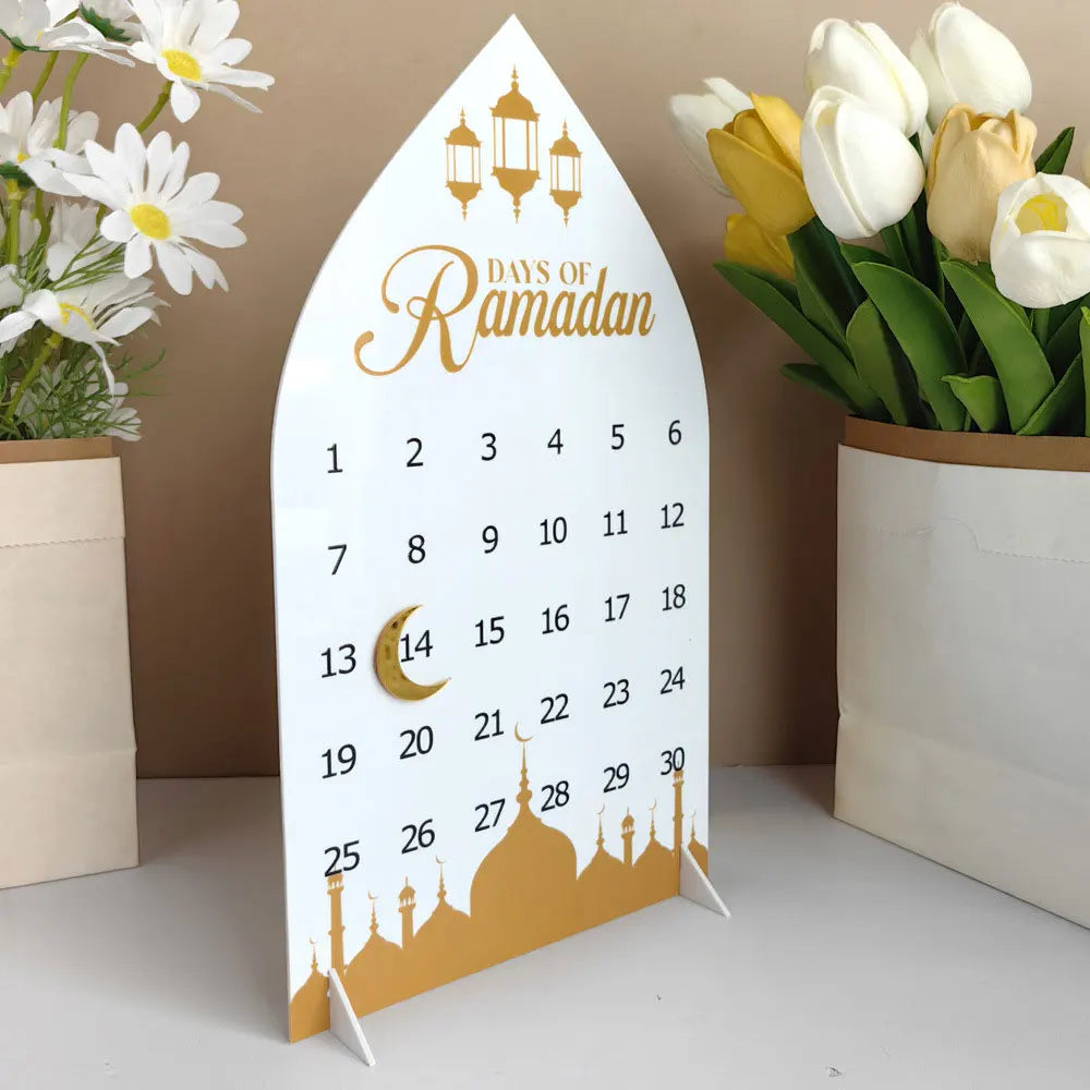 Middle Eastern Calendar Festival Acrylic Desktop Home Decor Calendar Stand 2026 Happy Days Of Ramadan Party DIY Supplies