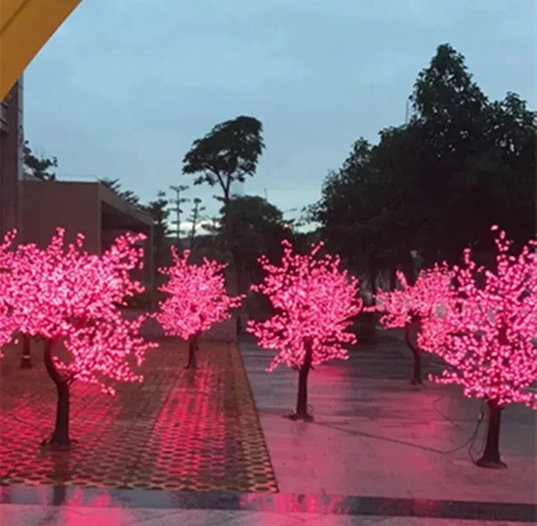 Natural Tree Trunk LED Artificial Cherry Blossom Tree Light – Outdoor & Indoor Decorative Lighting