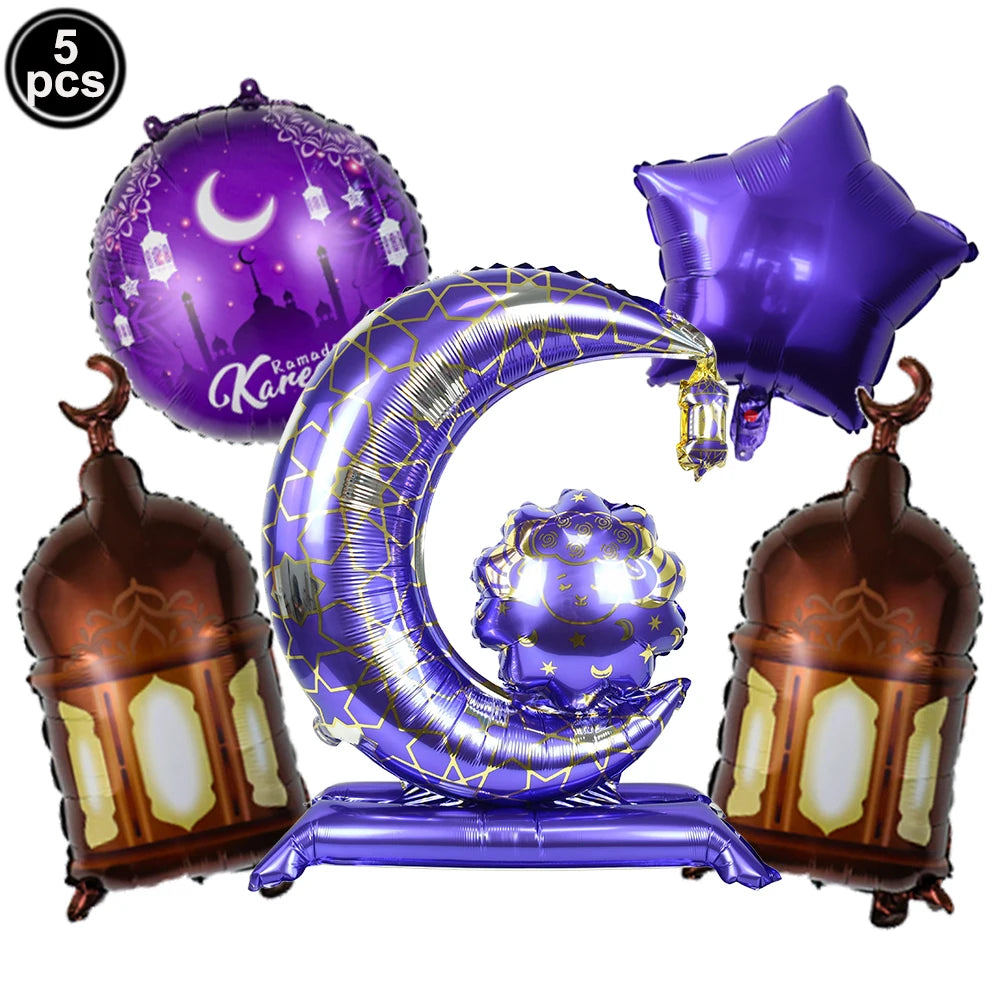 Eid Mubarak Banners Ramadan Mubarak Kareem Decorations Hanging Swirls Streamer Moon Star Party Decor lslam Muslim Party Supplies