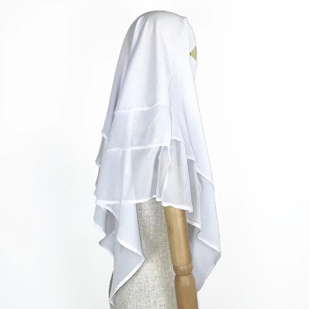 Chiffon Full Cover Scarf Niqab Women Muslim Summer Amira Hijab Islamic Khimar Arab Eid Ramadan Turban Islamic Solid Color