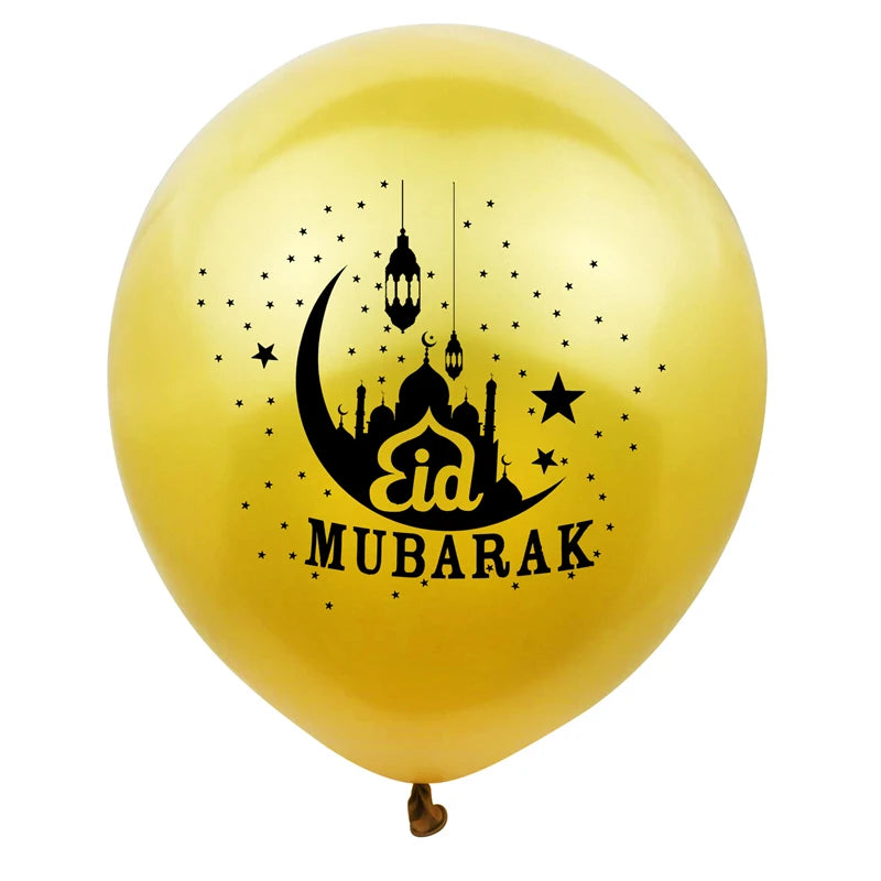 10Pcs Ramadan Kareem Latex Balloon Decoration Ramadan Mubarak Muslim Islamic Festival Party Decoration 2026 Eid Mubarak Supplies