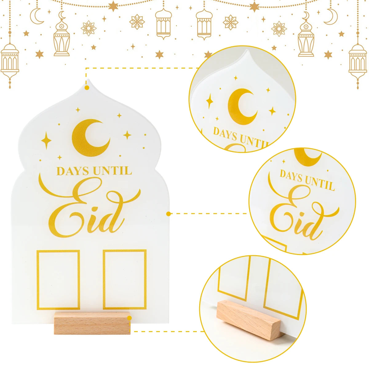Ramadan Kareem Countdown Calendar Ornament Eid Mubarak Decoration 2025 For Home Muslim Islamic Festival Eid Al-Fitr Party Favors