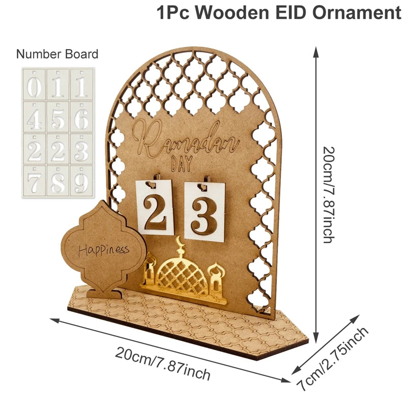 Acrylic Ramadan Countdown Calendar Ornaments Gifts Eid Mubarak Ramadan Decor For Home 2025 Kareem Islam Muslim Party Supplies