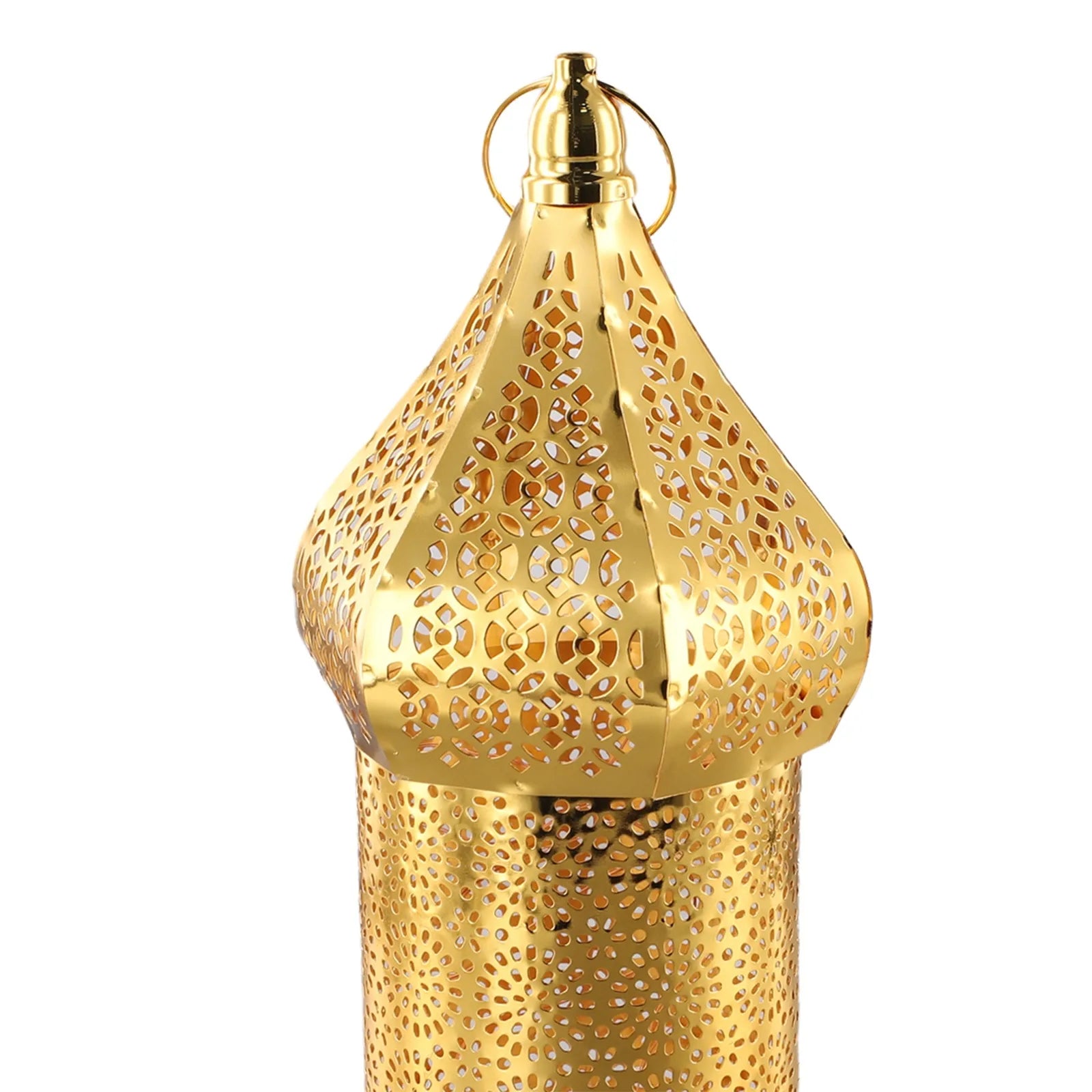 1PC Moroccan Golden Hollow Iron Lantern Ramadan Home Decoration Light Ornaments Gold Lanterns Moroccan Home Crafts Decoration