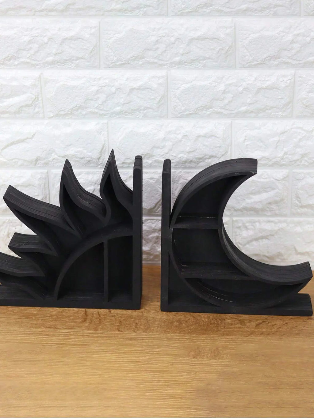 Crystal Shelf Bookends Sun And Moon Heavy Duty Decorative Round Bookends To Hold Books Crystal Rack Decorative Christmas Gifts