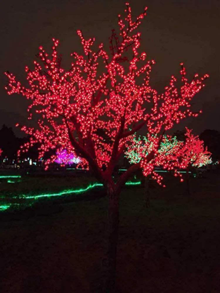 Natural Tree Trunk LED Artificial Cherry Blossom Tree Light – Outdoor & Indoor Decorative Lighting