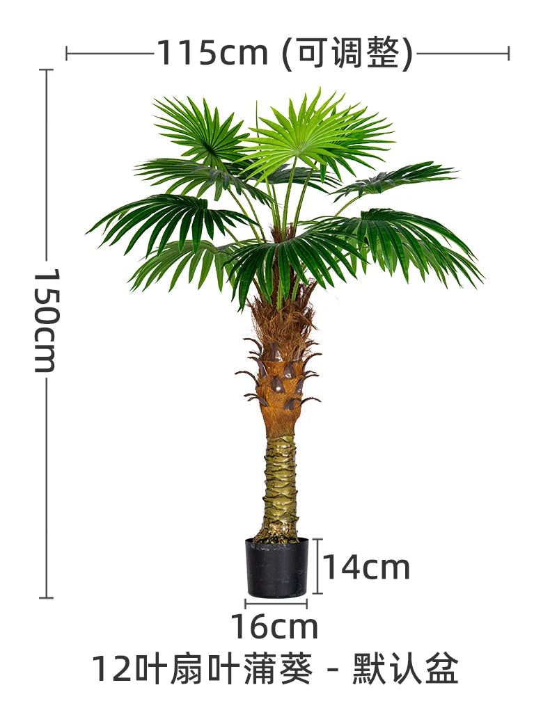 Large Simulation Palm Tree Loose Tail Sunflower Tropical Green Plant False Tree Indoor and Outdoor Decoration Landscape