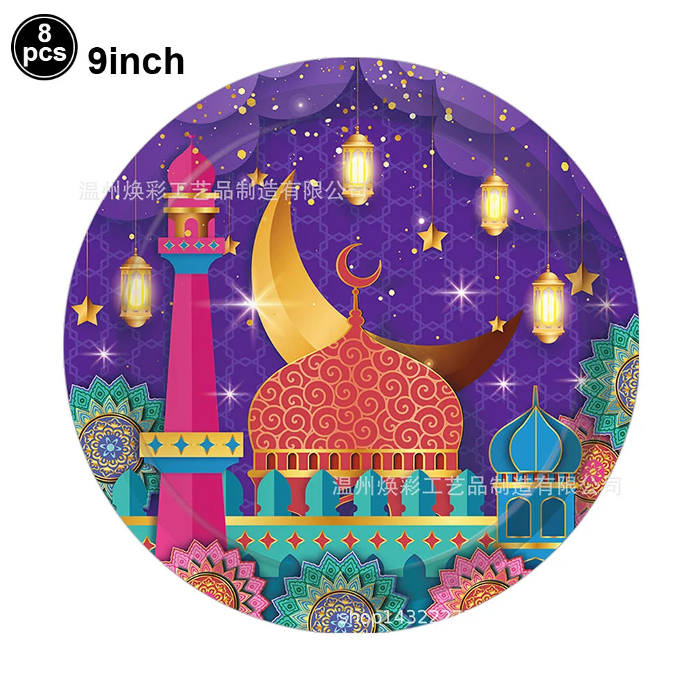 Happy Eid Ramadan Mubarak Foil Balloon DIY Decoration Islamic Ramadan Stars and Moon Helium Balloon Celebration Party Decoration
