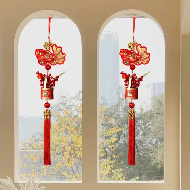 Chinese New Year 2025 Decorations Chinese Spring Festival Hanging Pendant Door Wall Ornament Traditional Chinese Room Decoration