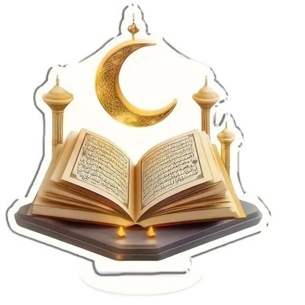 Islamic culture style decoration craft 2D acrylic star hanging ornament for home Ramadan blessing setting