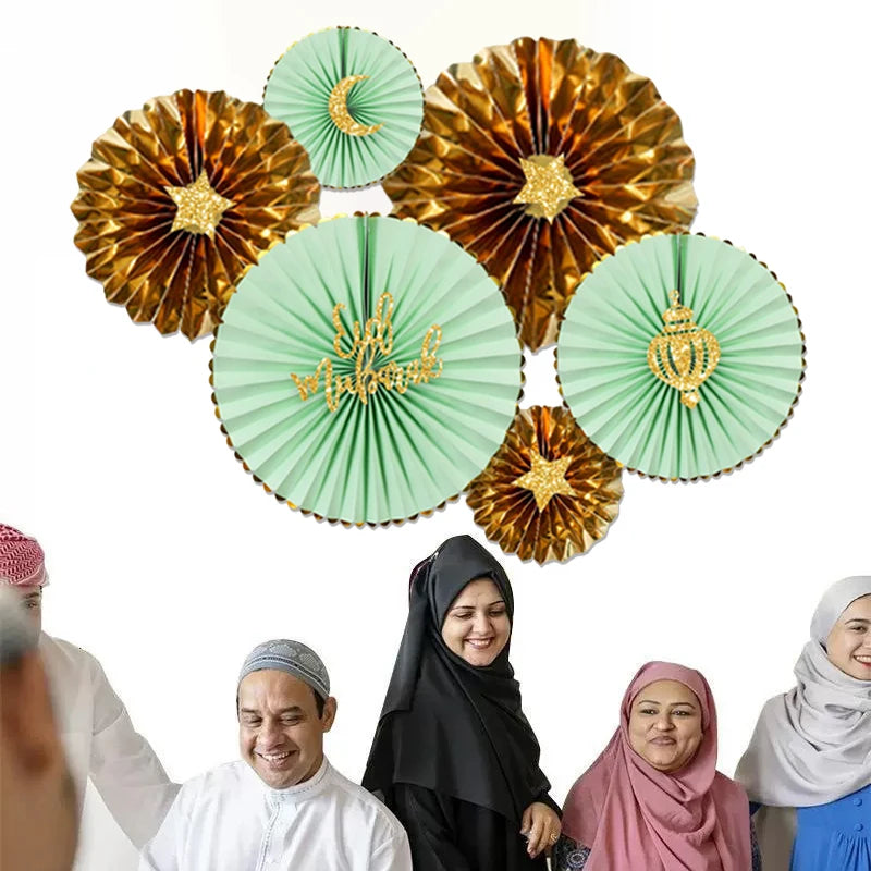 Eid Mubarak Muslim Decoration DIY Paper Wall Decorations Ramadan Islamic Festive Decor Mubarak Decoration Ramadan Party Supplies