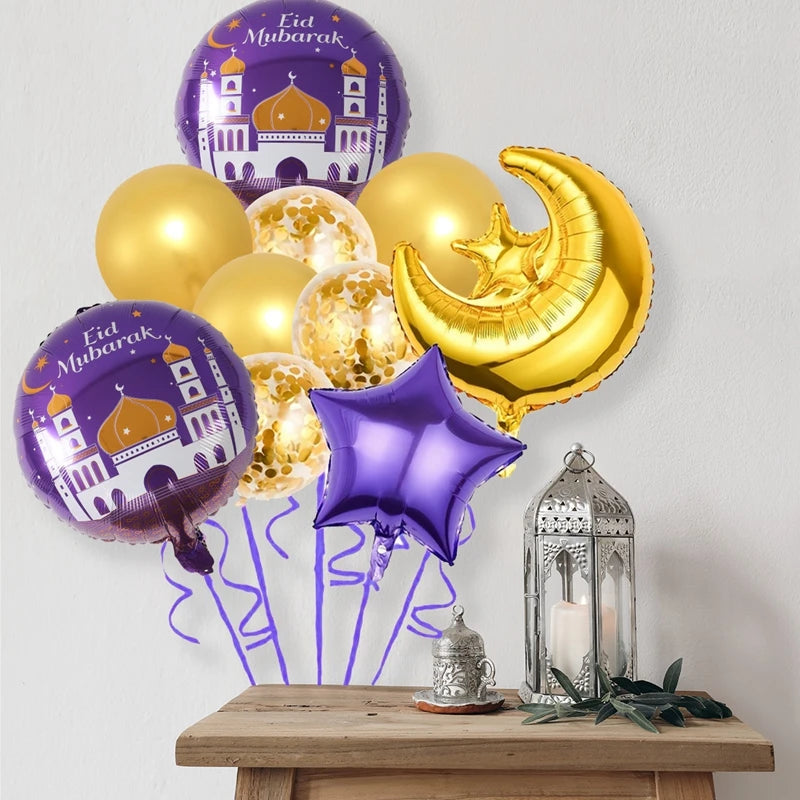 Eid Mubarak Balloons Ramadan Decor for Home Eid Mubarak Letters Balloon Ramadan Kareem Islamic Muslim Party Eid Al Adha Gifts