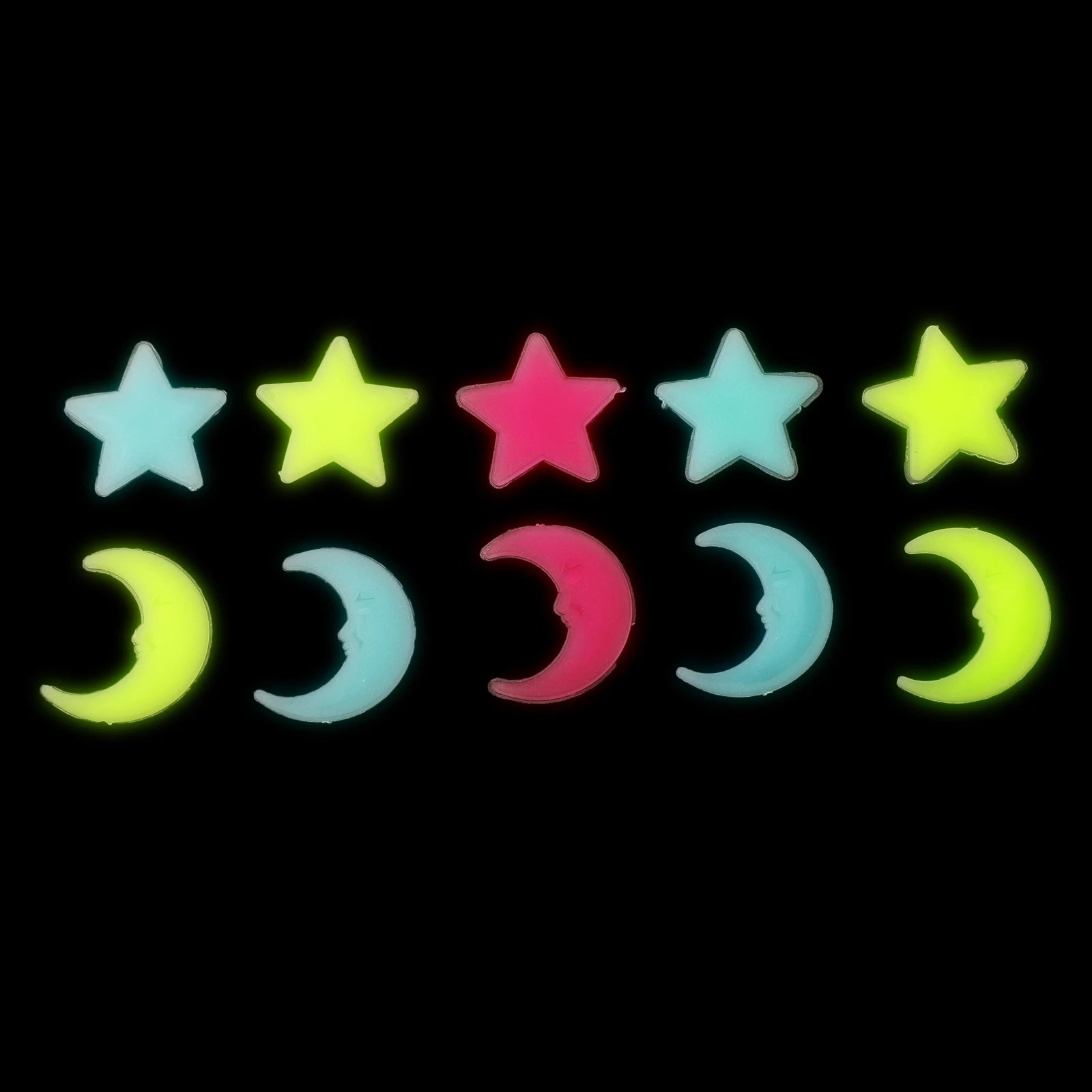 100pcs Stickers Moons Night Art Plastic Removable Bedroom Ceiling Space DIY Star Decal Stars Decor Fluorescent