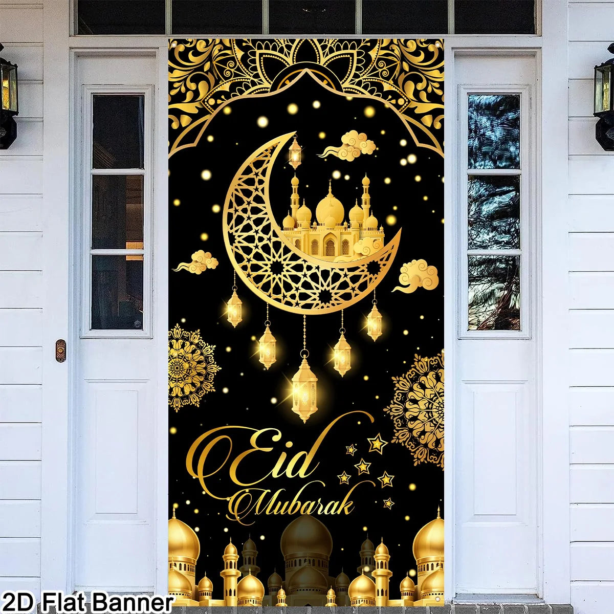 Eid & Ramadan Door Banner Hanging Flag Ramadan Decoration 2026 for Home Ramadan Kareem Ramadan Eid Muslim Party Eid Al-Fitr Gift
