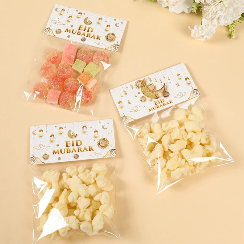 Eid Mubarak Treat Bag Topper Candy Bag Ramadan Decorations For Home 2025 Islamic Muslim Party Decor Ramadan Kareem EID Al Adha