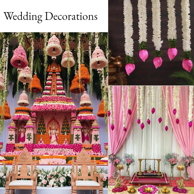 5-50 PCS Marigold Garland Wedding Marigold Flower Garlands for Prayer Fest Calendula Garland Indian Decor Garlands Wedding
