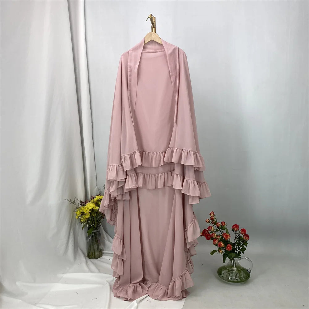 Fashion Extra Long Khimar Plain Chiffon Muslim Women Prayer Scarf Dubai Turkish Hijabs Turban Ramadan Niqab Abaya For Women
