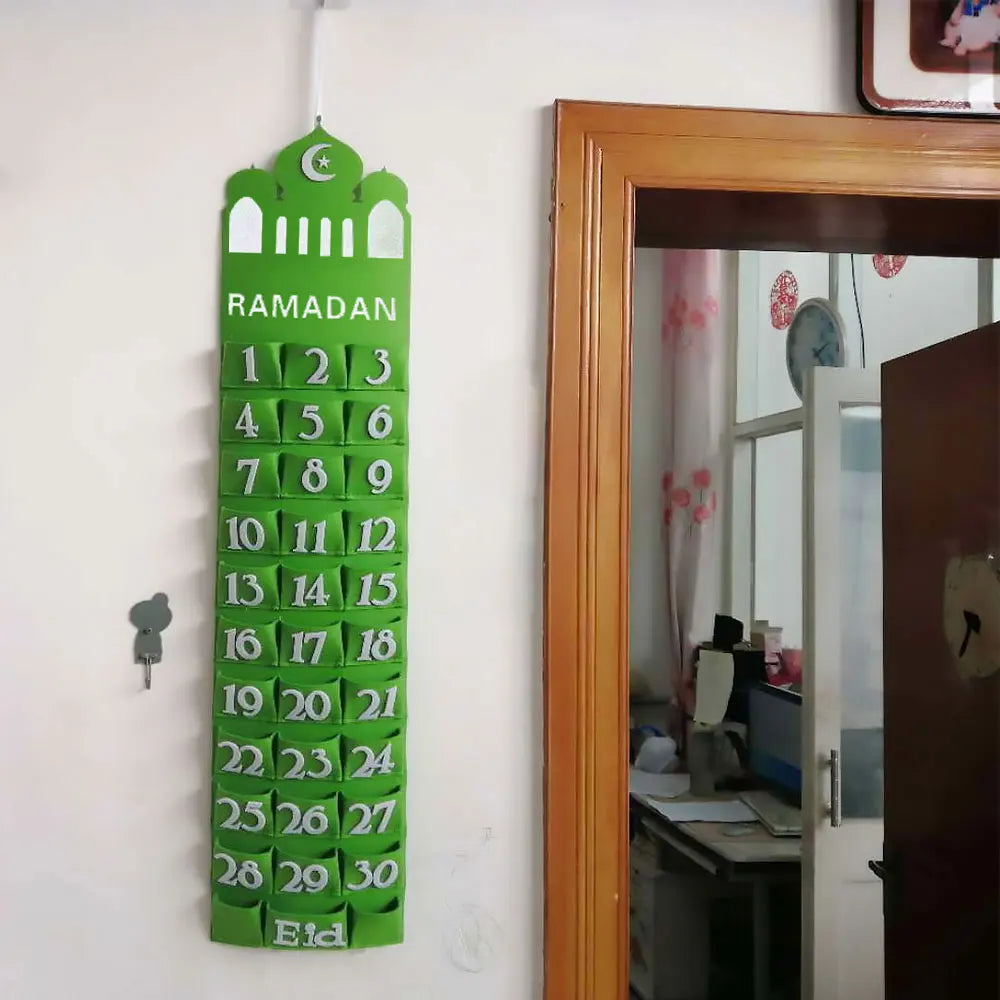 2026 Ramadan Countdown Calendar Eid Mubarak Felt Countdown Ramadan Calendar Muslim Party Decoration Craft Eid Al-Adha Ornament