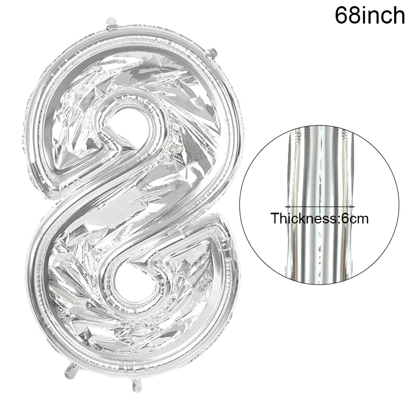 65inch Large Foil Number Balloon DIY Filling Frame 1st 18th Birthday Decoration Balloons Filling Box Wedding Anniversary Decor