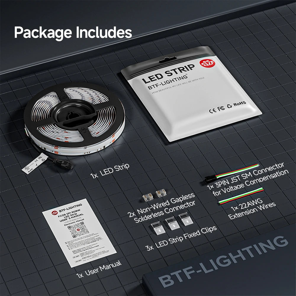 FCOB SPI RGBW IC LED Light Strip WS2814 Addressable 896 LED Dream Color 12mm DC24V SK6812 High Flexible FOB COB Lights RA90 IP30