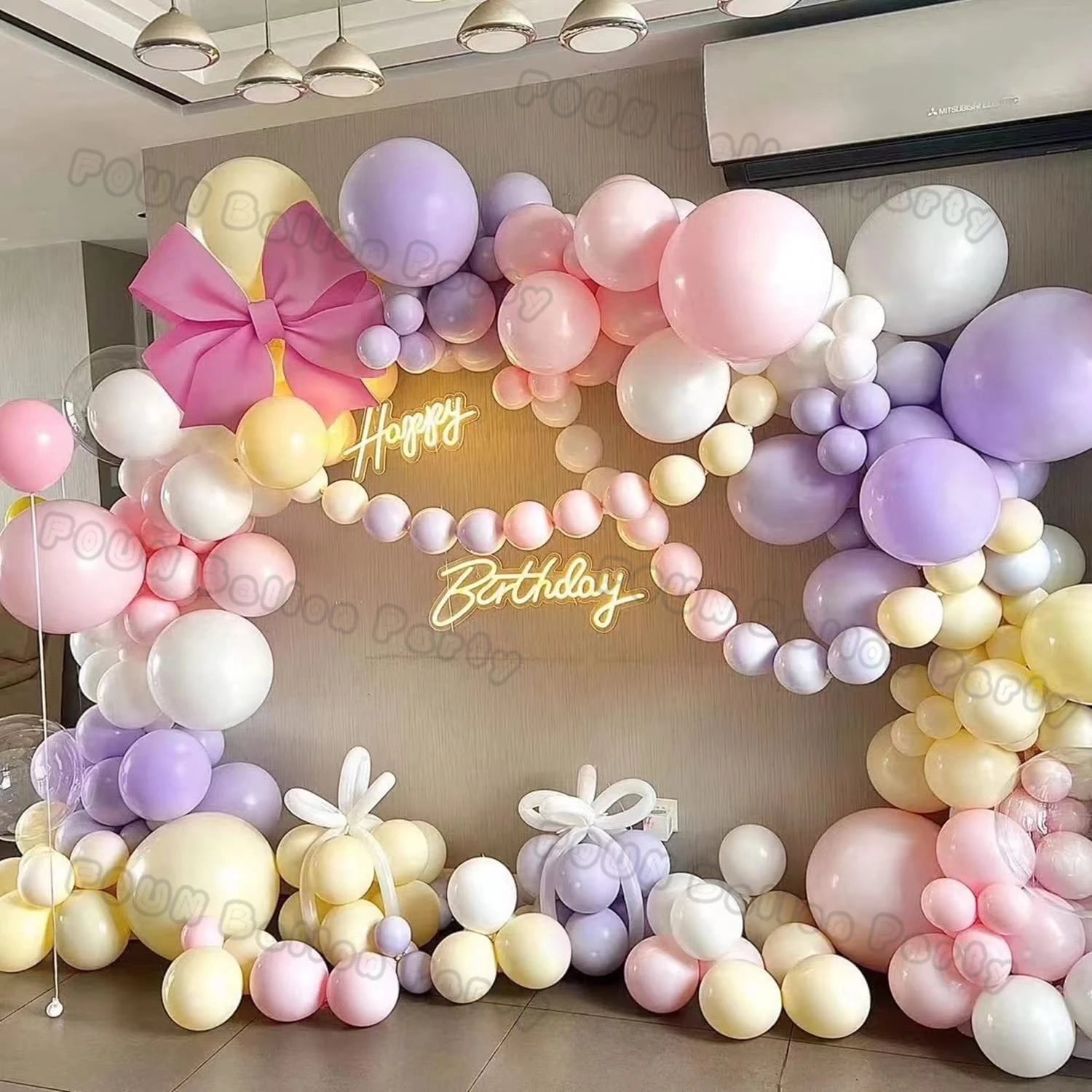 Butterfly Balloon Garland Arch Kit Macaron Purple Pink Orange Balloon Girls Birthday Party Wedding Anniversary Event Decoration