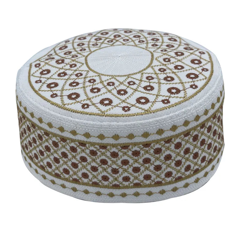 2023 New Muslim Prayer Hats Breathable Headware Kufi Hat Men Islam Skull Cap Ramadan Eid Gift Embroidery Man Hat