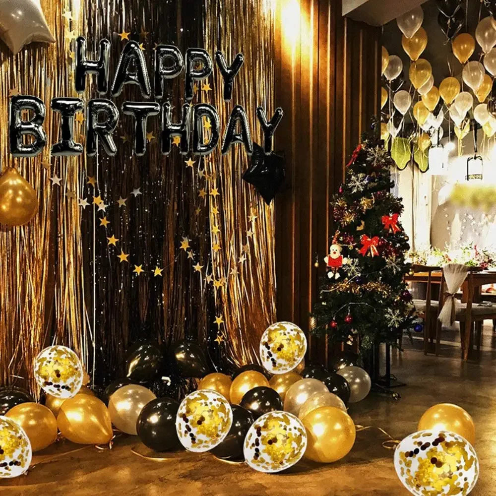 25pcs/set Happy Birthday Balloons Set Foil Letter Balloon Garland Bunting Banners Kids Birthday Party Babay Shower Decoration