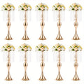 2/10 Pieces 21.3 Inch High Crystal Flower Stand, Wedding Centerpiece Crystal Flower Metal Vase, Christmas Halloween Decoration