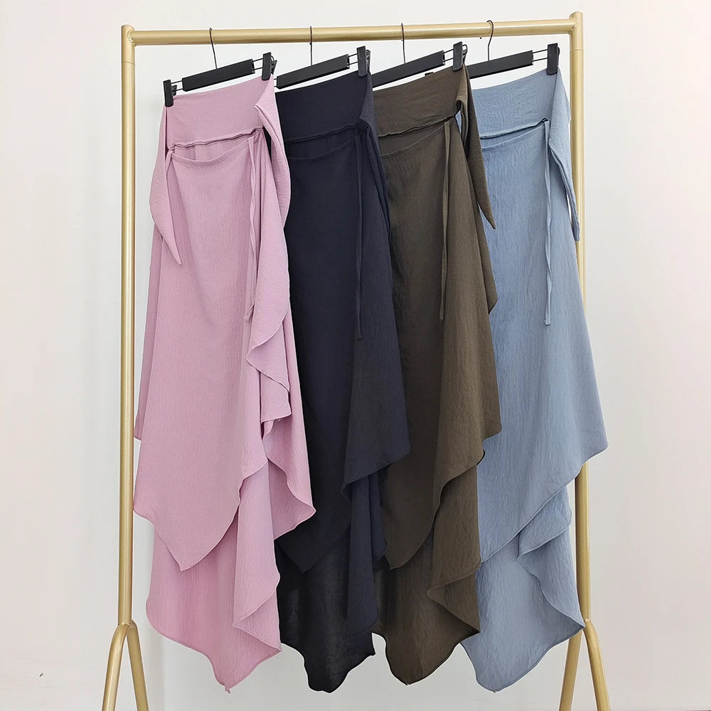 Cape Khimar with Niqab Straps Jazz Crepe Triangle Islamic Muslim Women Wholesale Ramadan Tie Back Prayer Hijab