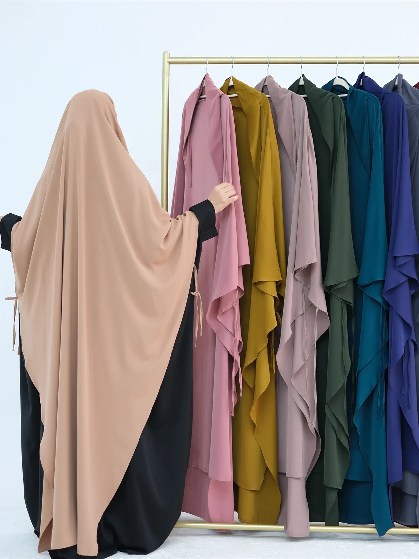 Muslim Long Khimar Headscarf Hijab for Women Abaya Praying Turban Scarf Headscarfs Long Scarves Head Wrap Shawl Femme Headdress