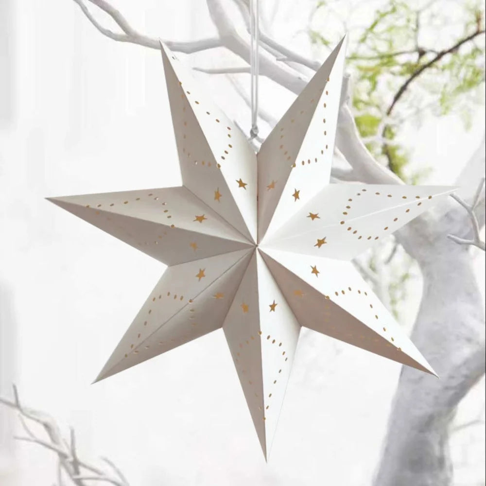 New Hollow Star Hanging Pendants 35/45cm Eid Mubarak Islam Muslim Light Paper Lantern Home Decorations