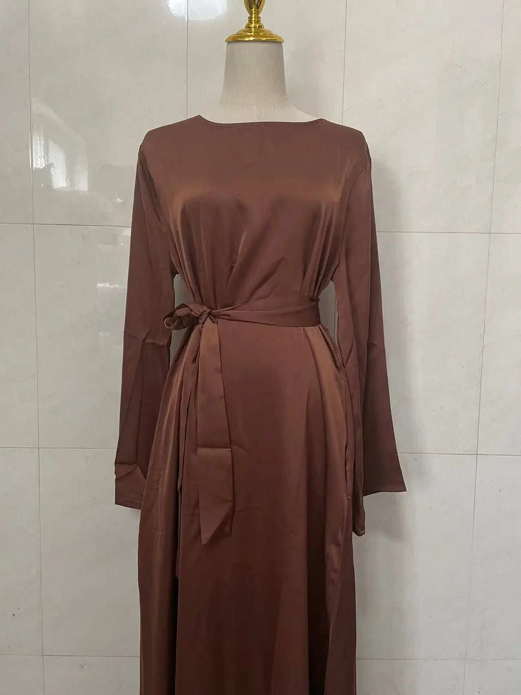 Fashion Sliky Djellaba Muslim Dress Dubai Full Length Flare Sleeved Soft Abaya Dubai Turkey Muslim Islam Robe WY921