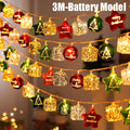 2025 Candy Cane Christmas Lights Santa Claus Snowman Lamp Xmas Tree String Hanging Ornaments Merry Christmas Decor