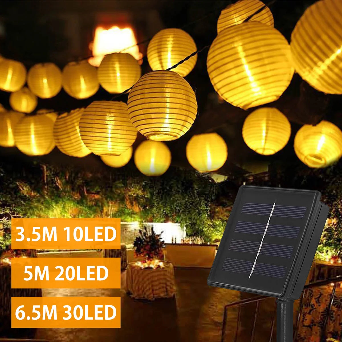 6.5M 30 LED Lantern Solar String Lights 8 Modes Waterproof Christmas Garland LED Fairy Light for Wedding Party New Year Decor