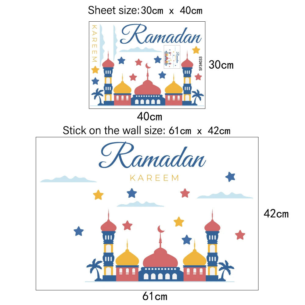 living room home decoration ramadan building wall sticker adhesive islamic arabic wall mural