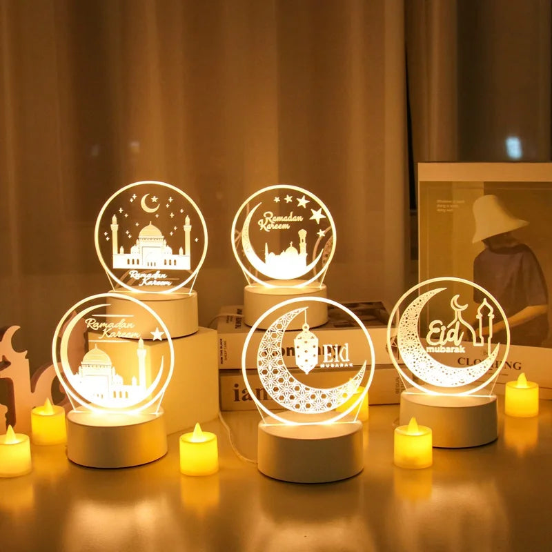 EID Night Light Mubarak Ramadan Decoration For Home 2025 Islamic Muslim Party Decor Ramadan Kareem Happy Eid Al Adha Ramadan