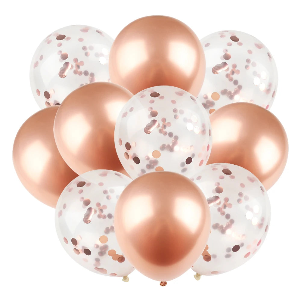 Heart Star Balloon Metallic Balloons 14pcs Gold Red Blue Pink Confetti Baloon Set For Happy Birthday Baby Shower Wedding Globos