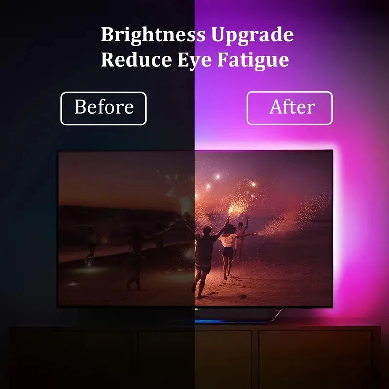 RGBIC LED TV Backlight Strip with AR Sensor Sync to Screen Ambient Lighting APP Control for 35-80 Inch TVs Monitors Gaming Room
