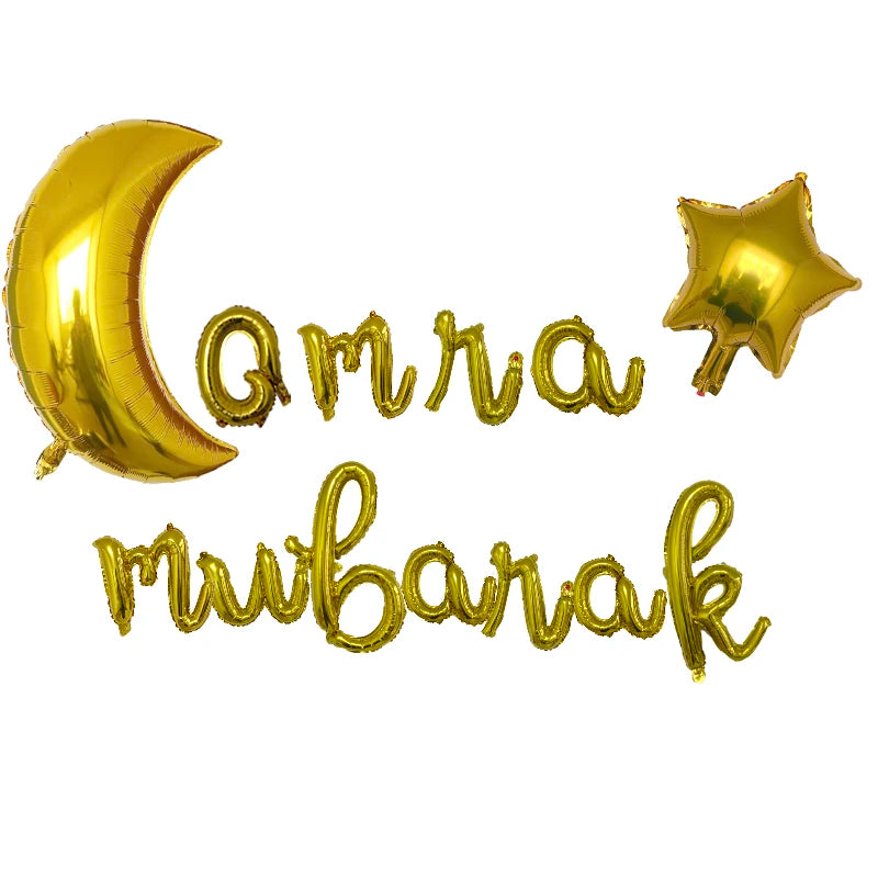 1set Moon Star Balloon Set for Muslim EID Mubarak Festival Home DIY Decoration Ramadan Kareem Kids Birthday Party Ballon Globos