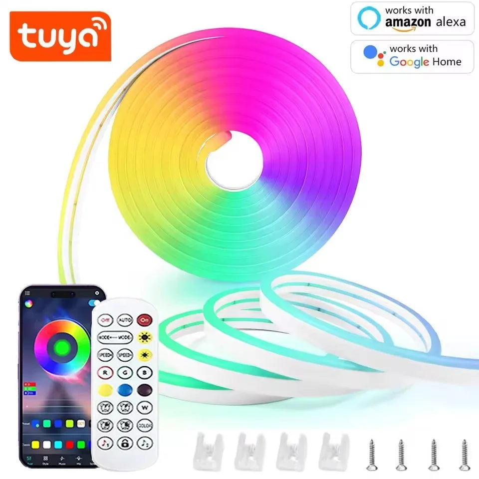 RGB Neon Strip Light 5V USB Neon Rope Light App Remote Control Waterproof Flexible Silicone Strip Light for Indoor Outdoor Decor