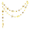 Gold Eid Mubarak Ramadan Decor Paper Star Moon Circle Dot Crescent Lamp Garland for Home Muslim Party Backdrop Banner Decoration