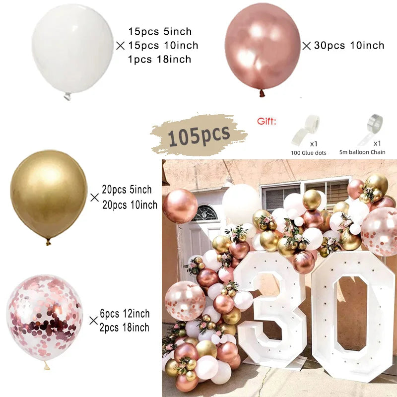 Macaron Pink Balloon Garland Arch Kit Wedding Birthday Party Decor Kids Rose Gold Latex Balloons Baby Shower Decorations Chain