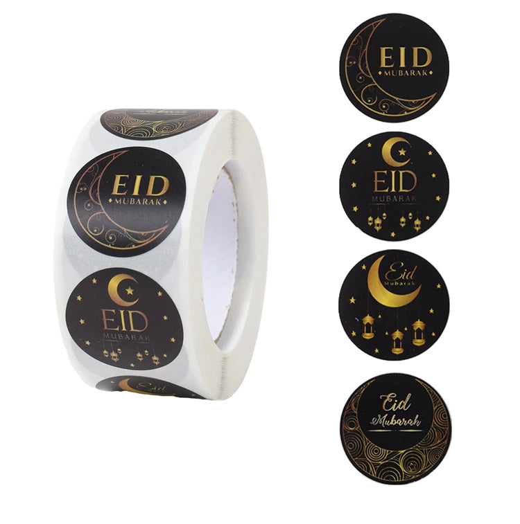 EID Mubarak Stickers Ramadan Decoration 2025 For Favor Gifts Label Ramadan Kareem Islamic Muslim Party Eid Al Adha Gifts