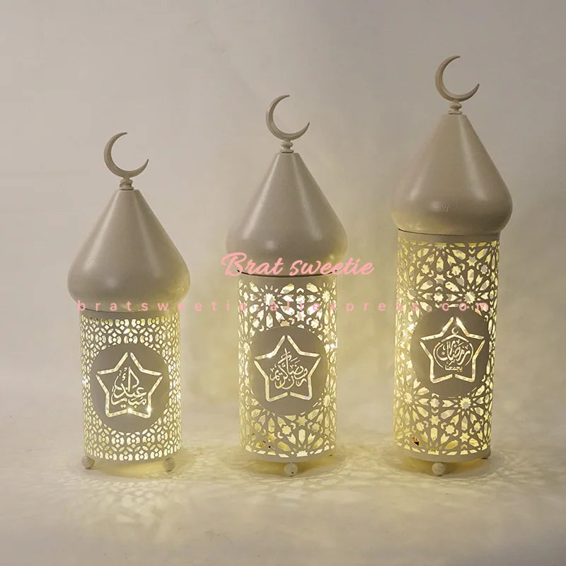 Masjid Lantern Night Light EID Mubarak Decoration for Home Islam Muslim Party Decor Eid Al Adha Ramadan Kareem Mosque LED Lights